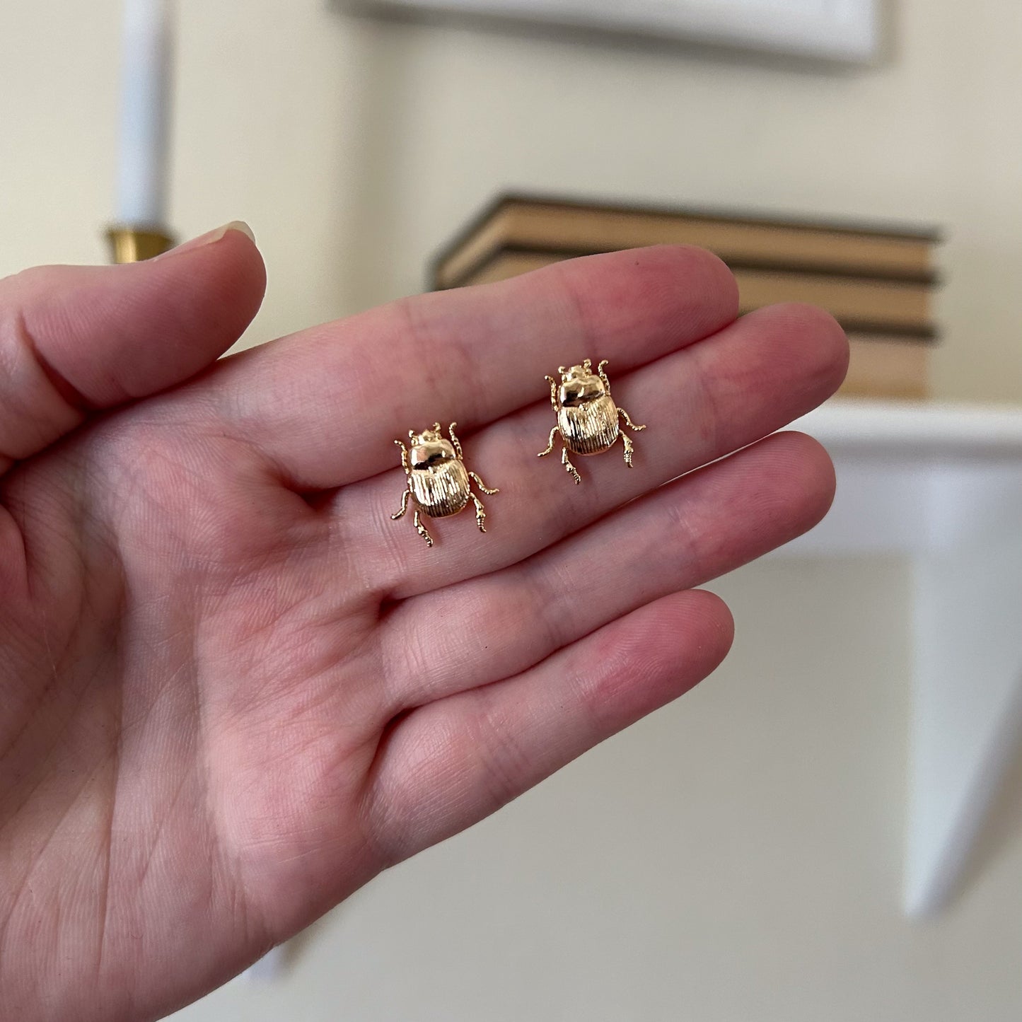 Scarab Stud Earrings